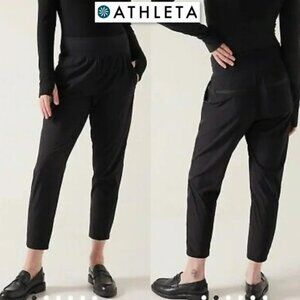 Athleta Nolita Slim Tapered Crop Pant Black #980400 Breathable Size 10 Tall